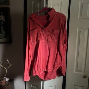 Aerie Coral Button-Up Shirt